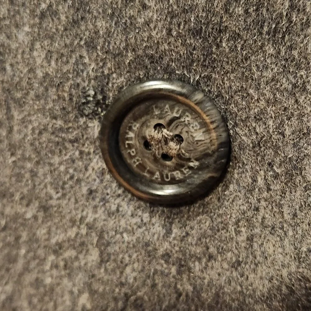 LAUREN Ralph Lauren Reefer Wool Blend Coat Charcoal Gray Grey Womens Size 10 - Picture 4 of 10